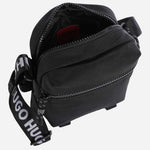 Inside the BOSS Ayden Black NS Zip Cross Body Bag with Raised Hugo Logo.