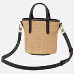 The adjustable and detachable cross body strap on the BOSS Jala Woven Cross Body Bag with Metal Logo.