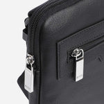 Side view of the BOSS Lewys Black Envelope Bag with Metal Logo and Signature Three Stripes.