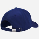 Back view of the BOSS Poulin-BC D'LUX-Flag Blue Polyester Twill Cap with France Flag Badge.