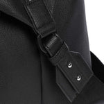 Side view of the Ray Black Faux Leather Soft Holdall.