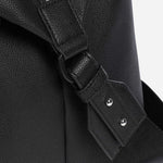 Side view of the Ray Black Faux Leather Soft Holdall.