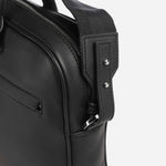 Side view of the Ray MS Black Faux Leather Document Case with Pattern Detail.