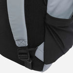 Side view of the Stormy Platinum Grey Polyester Backpack with BOSS Logo.