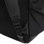 Side view of the Stormy Black Polyester Backpack with BOSS Logo.