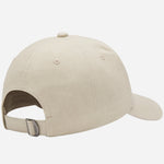 Back view of the BOSS Zed Light Beige Cotton-Twill Cap with Metal Logo and Signature Stripes.