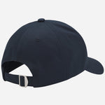 Back view of the BOSS Zed Navy Blue Cotton-Twill Cap with Embroidered White Logo.