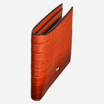 Side view of the Atelier Faux Croc Cayenna 8CC Sfumato Wallet.