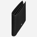 Side view of the Black Leather 4CC Wallet with Coin Case.