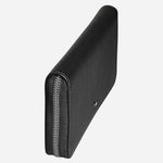 Side view of the Black Sartorial Leather 12CC Zip Around Wallet.