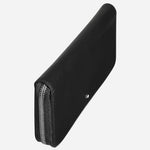 Side view of the Black Soft Leather Zip Around 12CC Wallet.