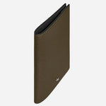 Side view of the Khaki Grain Leather Passport Holder with 3CC.