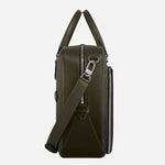 Side view of the Sfumato Khaki Corteccia Leather Briefcase.