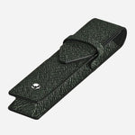 Side view of the Tweed Khaki Sartorial Leather 1-Pen Pouch.