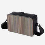 The Signature Stripe Coated Canvas Cross Body Bag with Dual Zip by Paul Smith.