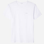 Front view of the white T-shirt from the Paul Smith 3-Pack of Men's Mixed Colour Organic Cotton Lounge T-Shirts with Logo.