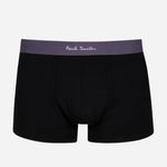 The black with purple waistband pair from the 3-Pack Mixed 'Signature Stripe' Boxer Briefs.