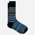 Blue striped socks from the 3-Pack Seasonal Striped and Polka Dot Cotton Blend Socks.