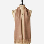 The Men's Tan Cashmere Scarf with Signature Logo Patch by Paul Smith.