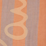 Close up of the Paul Smith Women's Orange Stripe Cotton Scarf with Large Logo.