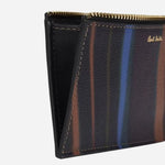 Side view of the Women's 'Midnight Swirl' Leather 4CC Small Purse with Zip.