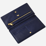 Inside the Radley Coin Street Magnolia Evenfall Blue Large Bifold Purse.