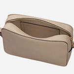 Inside the Duchess Close Porcini Brown Leather Small Zip Top Cross Body Bag.