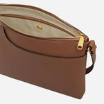 Inside the Pockets Saddle Brown Small Zip Top Cross Body Bag.