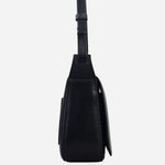 Side view of the Westwell Lane Black Small Flapover Cross Body Bag.