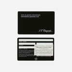 The S.T. Dupont warranty card example for the S.T. Dupont Paris Blue Chinese Lacquer Atelier Fountain Pen.
