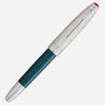The Meisterstück Doué LeGrand Teal Romeo & Juliet Fountain Pen with cap on.
