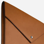 Side view of the Montblanc Meisterstück Brown Leather Great Masters Ferrari Classica Medium Envelope Notes Holder.