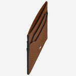 Side view of the Montblanc 5CC Fauve Grain Leather Card Holder.