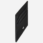 Side view of the Montblanc 6CC Black Croco-Embossed Leather Card Holder.