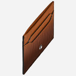 Side view of the Corteccia Sfumato Fauve Leather 5CC Card Holder.