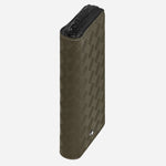 Side view of the Extreme 3.0 Khaki Leather 2-Pen Pouch with Zip.