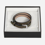 The gift box for the Montblanc Khaki Sartorial Leather Bracelet with Horseshoe Buckle.