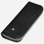 Side View of Meisterstück Black Leather 1-Pen Pouch with Zip by Montblanc.