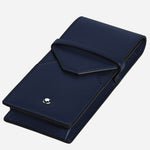 Side view of the Meisterstück Ink Blue Leather Envelope 3-Pen Pouch.