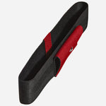 Side view of the Red Sartorial Leather 1-Pen Loop with Elastic Strap.