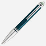 The Montblanc StarWalker Polar Green Metal Ballpoint Pen with nib retracted.