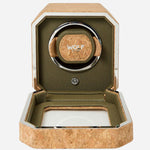 Inside the Cortiça Portuguese Cork Single Watch Winder.
