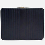 Top view of the Maria Smooth Navy Leather Large Zip Jewellery Case.