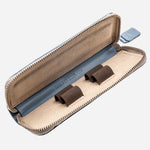 Inside the Sky Blue Leather Zip Pencil Case.