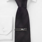 The Brass Tie Clip with Black and White Marble Insert by BOSS.