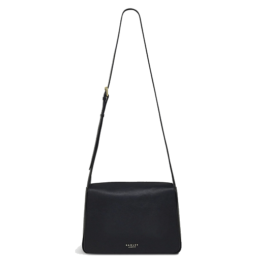 Radley's Westwell Lane Grained Leather Bag in Black with an adjustable leather strap.
