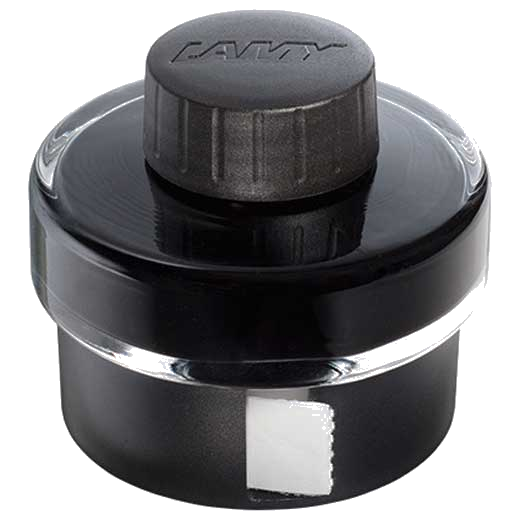 This LAMY fountain pen ink bottle comes in a black colour.
