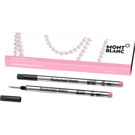 This pair of ladies edition rollerball refills come in a pearl colour.