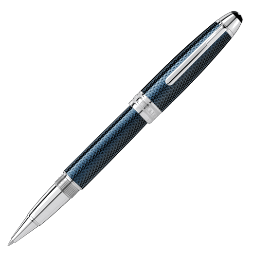 Montblanc rollerball is made with a blue resin body.