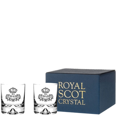 royal scot crystal no 1 dad dimple base 2 large tumblers packaging
